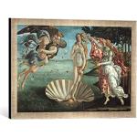 Kunst für Alle ' – Fotografía enmarcada de Sandro Botticelli El Nacimiento de Venus, de impresión handgefertigten imágenes de Marco, 60 x 40 cm, Plata Raya