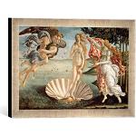 Kunst für Alle ' – Fotografía enmarcada de Sandro Botticelli El Nacimiento de Venus, c.1485, de impresión handgefertigten imágenes de Marco, 40 x 30 cm, Plata Raya