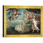 Kunst für Alle ' – Fotografía enmarcada de Sandro Botticelli El Nacimiento de Venus, de impresión handgefertigten imágenes de Marco, 40 x 30 cm, Oro Raya