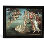 Kunst für Alle ' – Fotografía enmarcada de Sandro Botticelli El Nacimiento de Venus, de impresión handgefertigten imágenes de Marco, 40 x 30 cm, Color Negro Mate