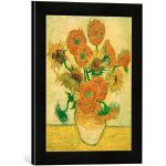 Cuadros negros de flores Van Gogh vintage floreados Kunst für Alle 