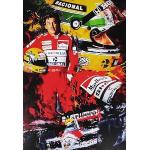 KUSTOM ART Póster decorativo de pared, serie de personajes del deporte, Ayrton Senna, impresión artística sobre papel de pátina 42 x 30 cm, sin marco