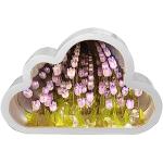 Lámparas lila de vidrio de mesa floreadas 