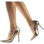 Zapatos dorados de cuero de tacón acolchados talla 40 para mujer 