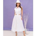 Vestidos blancos de algodón de lino tallas grandes informales talla XL para mujer 