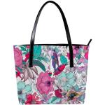Bolsas multicolor de piel de la compra floreadas con motivo de flores para mujer 