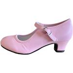 LA SEÑORITA Zapatos de Flamenco y Princesa para Niñas y Mujer [Talla 24 a  42]. Zapatos de Tacón para Sevillanas y Clases de Baile. Zapatos de Gitana  Blanco : : Moda