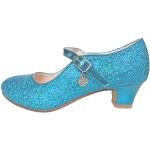 Zapatos azules de tacón Frozen Elsa talla 35 para mujer 
