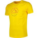 Shorts orgánicos amarillos de algodón de running con logo La Sportiva talla XL de materiales sostenibles para hombre 