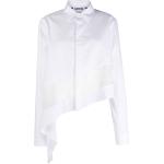 Camisas blancas de algodón de manga larga rebajadas manga larga de encaje asimétrico para mujer 