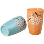 Vaso marrones de cerámica floreados Lachineuse en pack de 2 piezas 