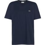 Camisetas azules de poliester de cuello redondo con cuello redondo con logo Lacoste talla L para hombre 