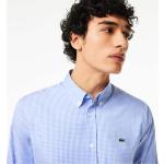 Lacoste - Camisa de hombre regular fit en algodón premium de cuadros Taille 42 Blanco / Azul
