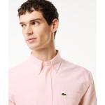 Camisas oxford rosa pastel de algodón cocodrilo Lacoste para hombre 