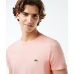 Camisetas deportivas rosas de algodón tallas grandes con cuello redondo de punto Lacoste talla 5XL para hombre 