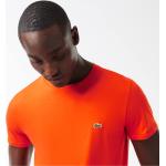 Camisetas deportivas naranja de algodón tallas grandes con cuello redondo de punto Lacoste talla 6XL para hombre 