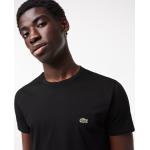 Camisetas deportivas negras de algodón tallas grandes con cuello redondo de punto Lacoste talla 6XL para hombre 
