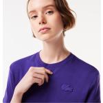 Camisetas lila de algodón de algodón  cocodrilo Lacoste para mujer 