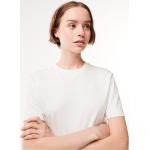 Camisetas blancas de algodón de algodón  cocodrilo Lacoste para mujer 