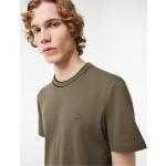 Camisetas verdes de algodón a rayas con rayas Lacoste talla L para hombre 