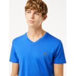 Camisetas azules de algodón de cuello pico tallas grandes de punto Lacoste talla 3XL para hombre 