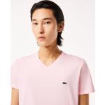 Camisetas rosa pastel de algodón de cuello pico tallas grandes de punto Lacoste talla 3XL para hombre 