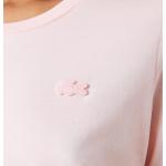 Camisetas rosa pastel de algodón de cuello redondo tres cuartos con cuello redondo de punto Lacoste talla XXS para mujer 