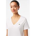 Camisetas deportivas blancas de algodón informales de punto Lacoste para mujer 