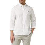 Camisas blancas de algodón de manga larga manga larga cocodrilo Lacoste talla XS para hombre 