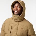 Abrigos marrones de algodón con capucha  impermeables con forro Lacoste talla L para hombre 