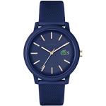 Relojes azul marino de silicona de pulsera rebajados Cuarzo analógicos con logo Lacoste para hombre 