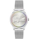 Relojes blancos de acero inoxidable de pulsera Cuarzo malla analógicos Lacoste para mujer 