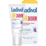 Cremas solares blancas sin colorantes para la cara para la piel sensible con factor 30 de 50 ml Ladival 
