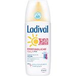 Spray solar sin colorantes para la piel sensible con factor 50 de 150 ml Ladival en spray 