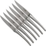 Juegos de cuchillos plateado de plata minimalista con acabado mate en pack de 6 piezas 
