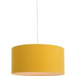 Lámparas colgantes amarillas de acero de rosca E27 rebajadas Qazqa Combi de materiales sostenibles 