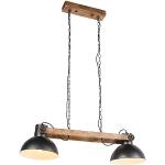 Lámparas colgantes grises de madera de mango rebajadas vintage Qazqa Industrial 