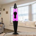 Lámpara de lava de cristal y aluminio negro, rosa y púrpura para sala de estar, habitación juvenil, 42 cm de altura, G9 con bombilla, lámpara de mesa retro ambiental, JENNY