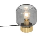 Lámpara de mesa de diseño latón cristal ahumado - STIKLO