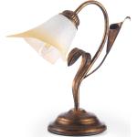 Lámpara de mesa Lucrezia bronce pantalla de flores