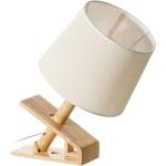 Lámpara de mesita de noche de madera beige de 37x22x22 cm