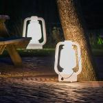 Lámparas blancas de plástico de pie rebajadas Qazqa 