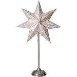 Lámpara de pie Papel Estrella Estrella Blanco sobre base de metal) Plata 55 x 34 cm Cable 1,80 m 230 V E14 sin bombilla