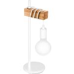 Lámparas blancas de madera de rosca E27 de mesa escandinavas Eglo 