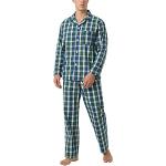 Pijamas azules de algodón dos piezas de invierno talla L para hombre 