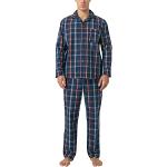 Pijamas azul marino de algodón dos piezas de invierno talla M para hombre 