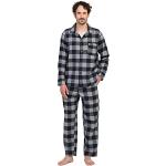 Pijamas grises de algodón dos piezas tallas grandes a cuadros talla XXL para hombre 