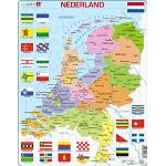 Larsen K53 Países Bajos, Mapa político, edición en Holandés, Puzzle de Marco con 48 Piezas