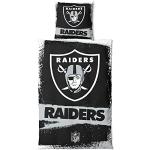 Las Vegas Raiders NFL Juego de ropa de cama Raw Algodón, cremallera, funda nórdica de 135 x 200 cm y funda de almohada de 80 x 80 cm