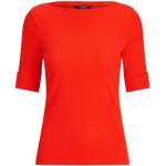 Camisetas rojas de algodón de manga corta manga corta de punto Ralph Lauren Lauren talla XS para mujer 